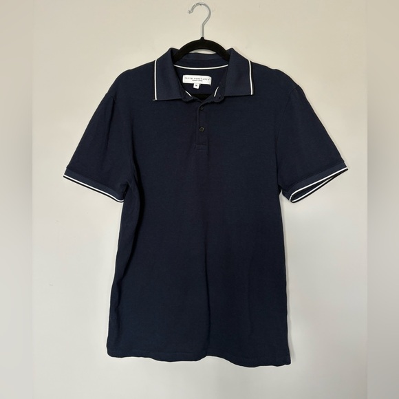 Truth & Substance Other - Mens Truth & Substance Classic Navy Polo Shirt Size M Contrast Trim Minimal